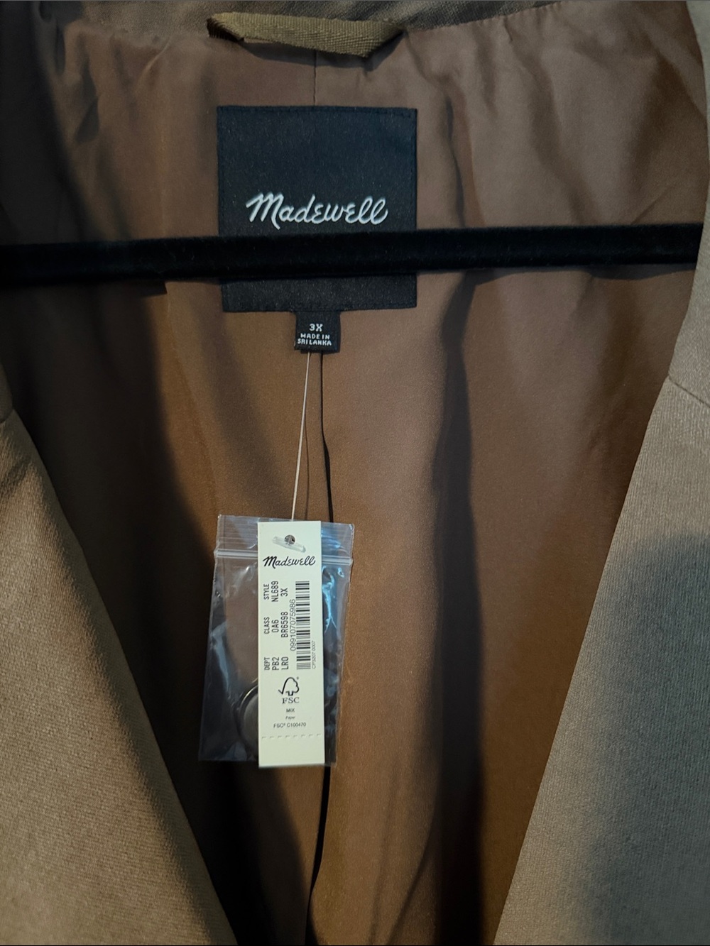 Madewell Caramel Brown Single-Button Blazer - Picture 2 of 3